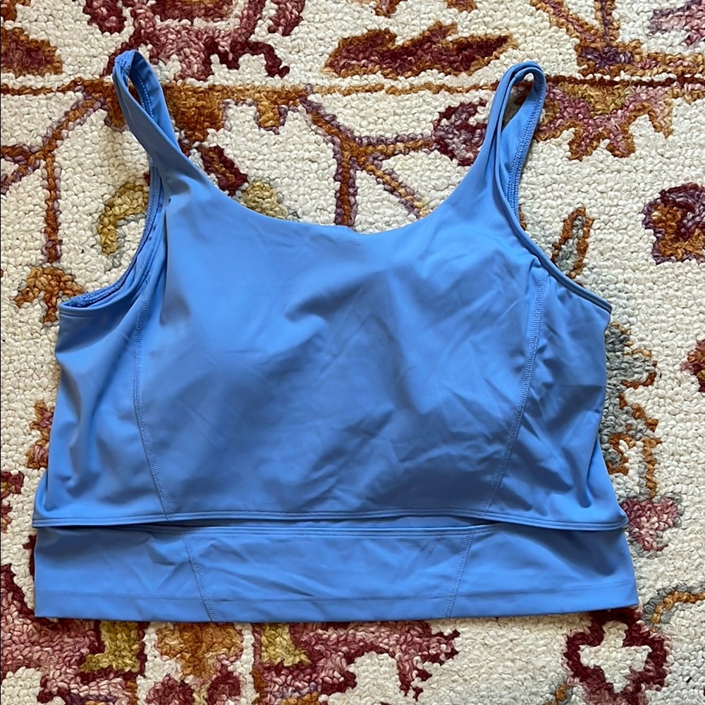 4/$25 SALE Gilly Hicks Sky Blue Athletic Cut Out Cropped Tank Top XXL